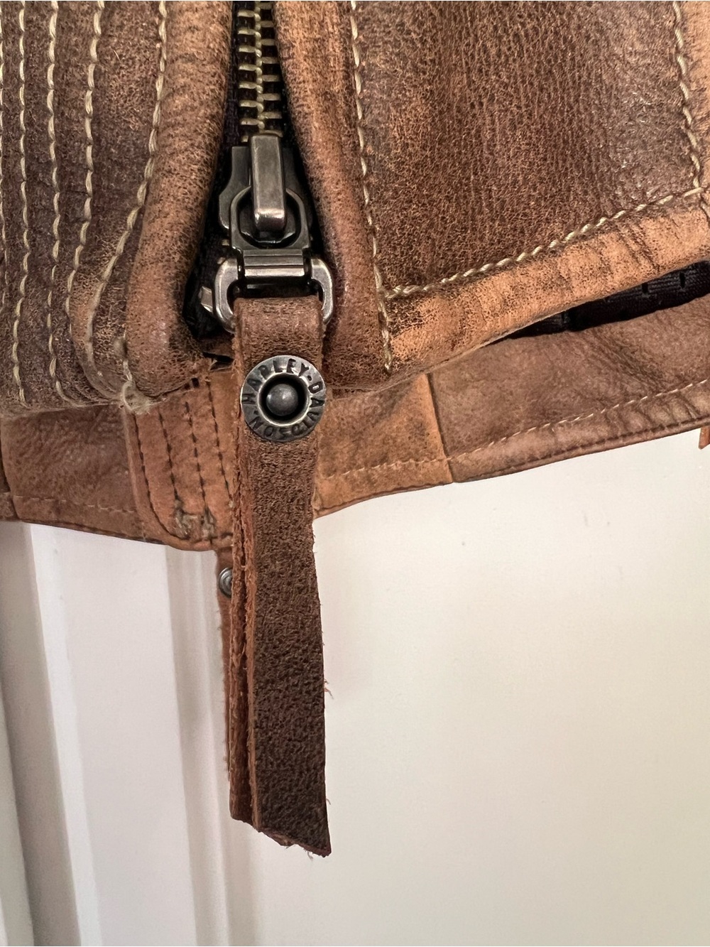 Harley-Davidson Brown and Black Women's Leather Riding Jacket - Picture 9 of 13